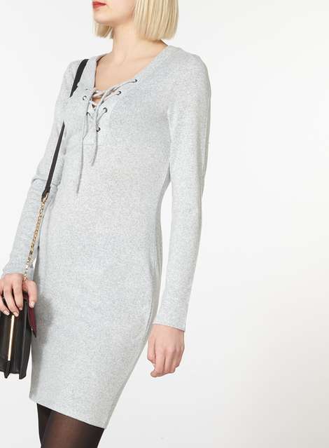 **Only Grey Lace Up Dress